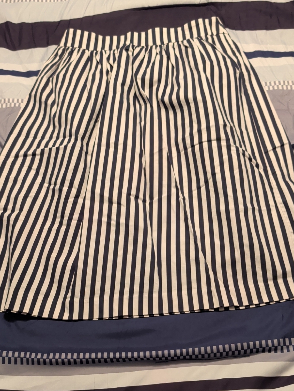 Classic Navy & White Striped A-Line Skirt